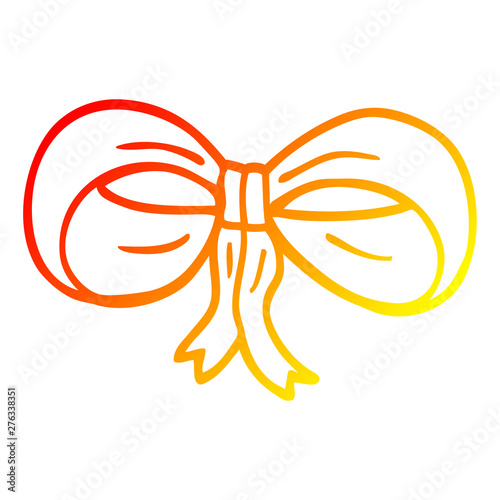warm gradient line drawing cartoon tied bow
