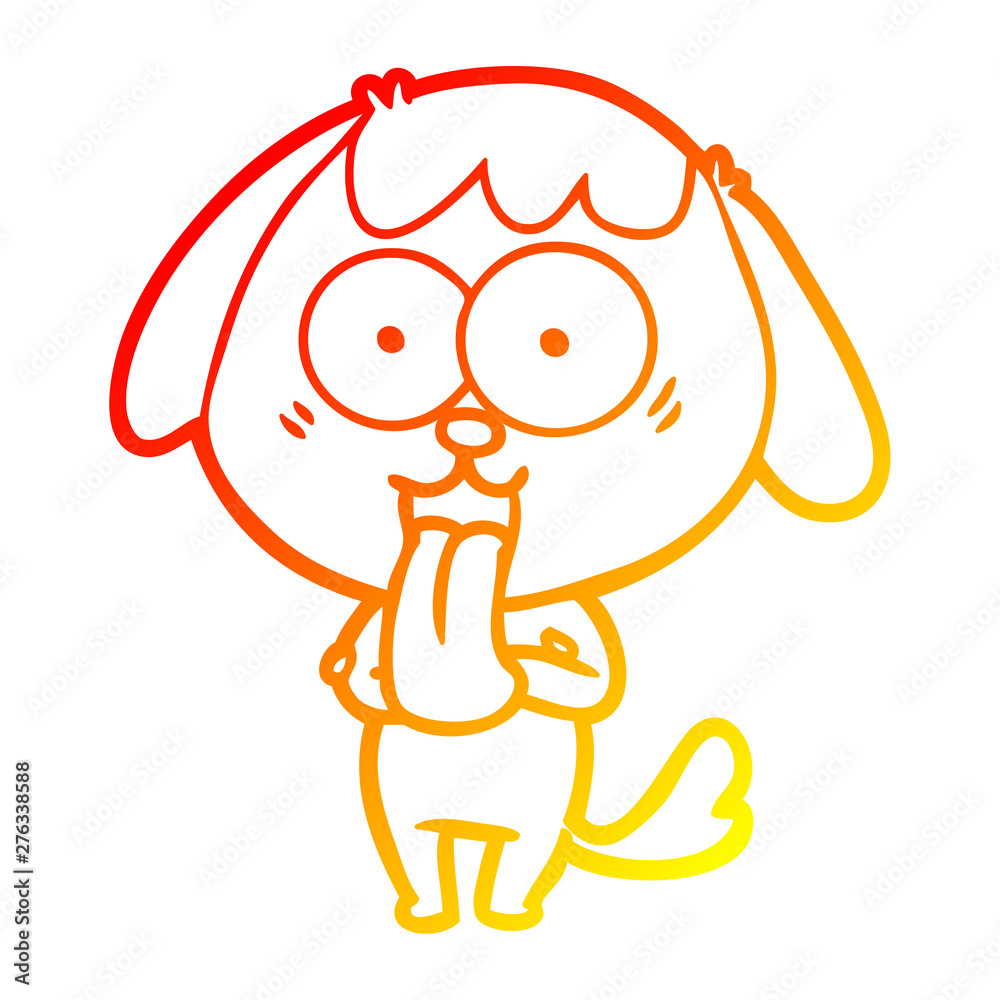 warm gradient line drawing cute cartoon dog warm gradient line drawing cute cartoon dog