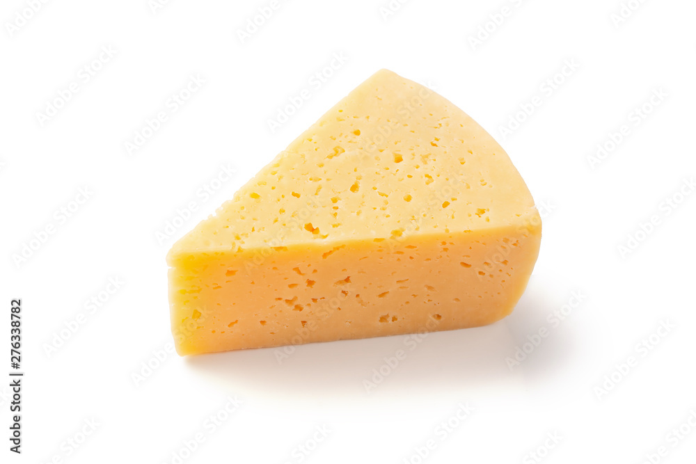 Slice of gouda on a white background Slice of gouda on a white background