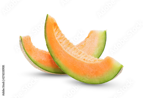 cantaloupe melon isolated on white background . full depth of field
