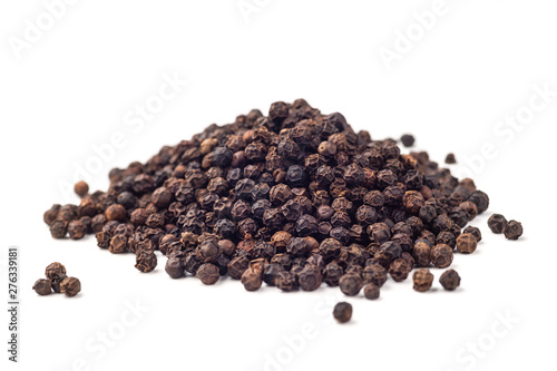 Black ground pepper isolated on white background