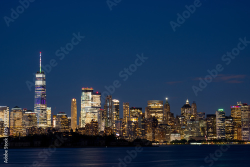 Night cityscape Manhattan New York City