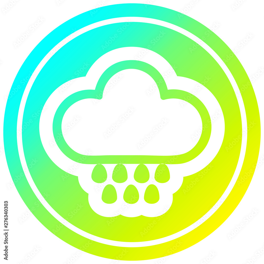 rain cloud circular in cold gradient spectrum rain cloud circular in cold gradient spectrum