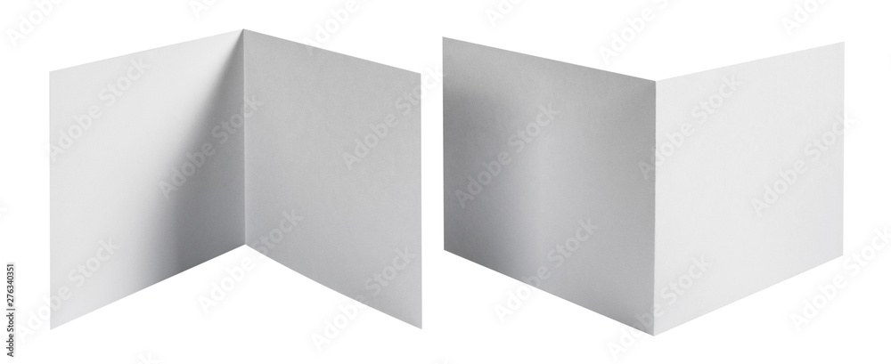 Folded sheets of white paper, isolated on white background Folded sheets of white paper, isolated on white background