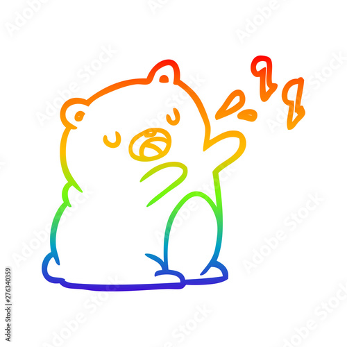 rainbow gradient line drawing bear singing a song