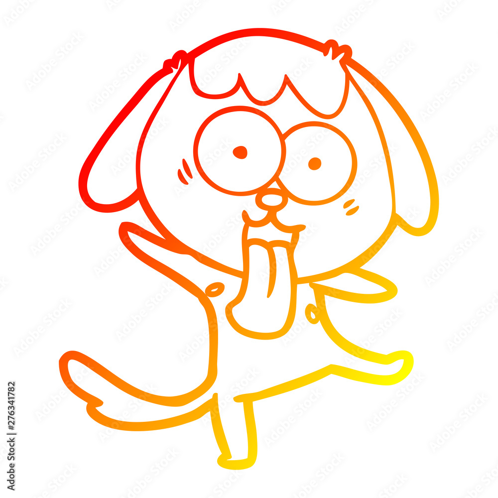 warm gradient line drawing cute cartoon dog warm gradient line drawing cute cartoon dog