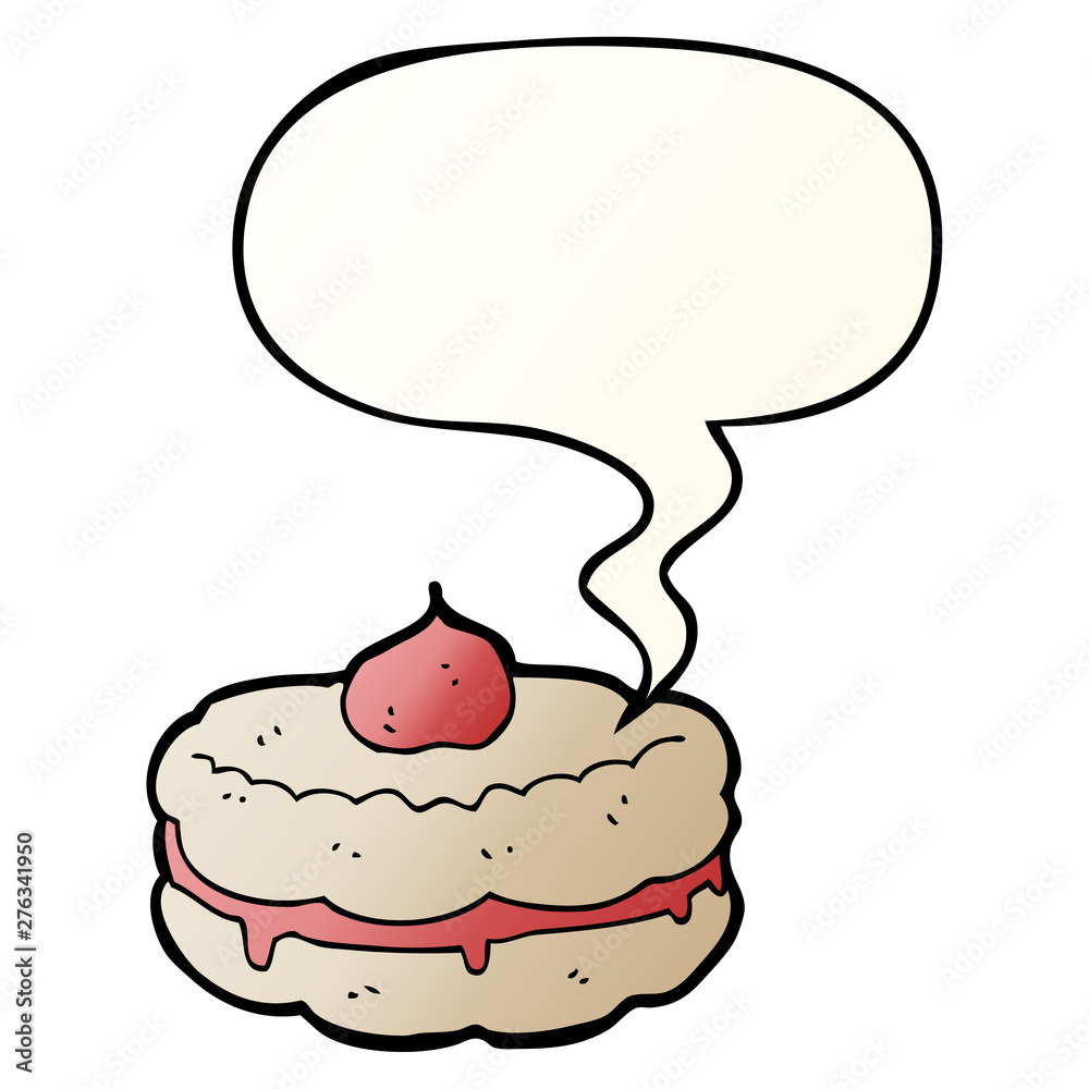 cartoon biscuit and speech bubble in smooth gradient style cartoon biscuit and speech bubble in smooth gradient style