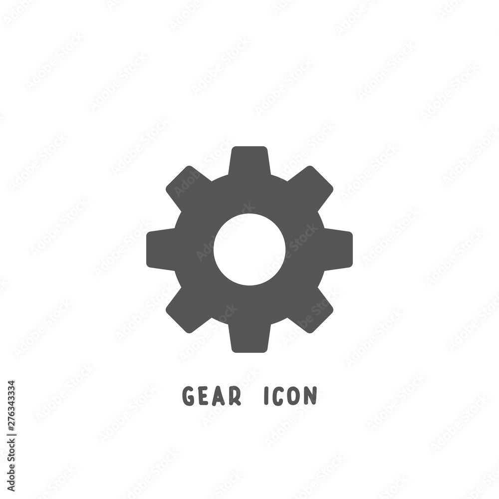 Gear icon simple flat style vector illustration.