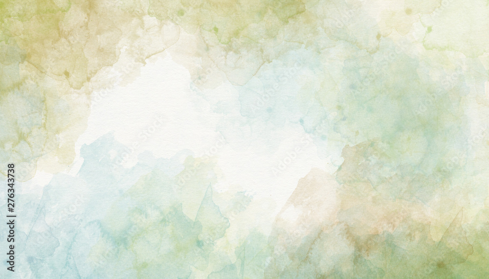 Obraz premium Green watercolor background abstraction