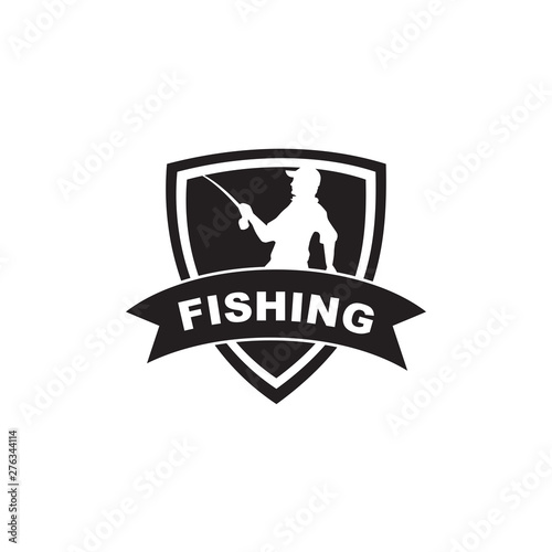 Fishing logo design vector template
