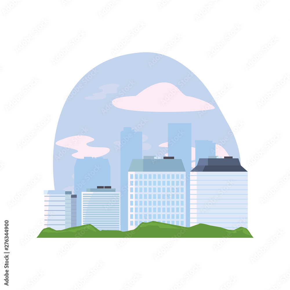 Obraz premium city high buildings urban scene