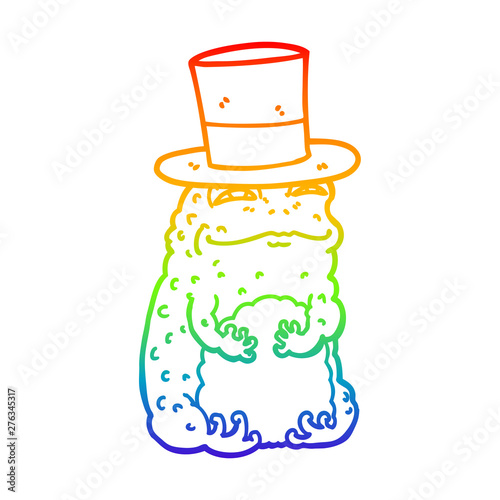 rainbow gradient line drawing cartoon rich toad