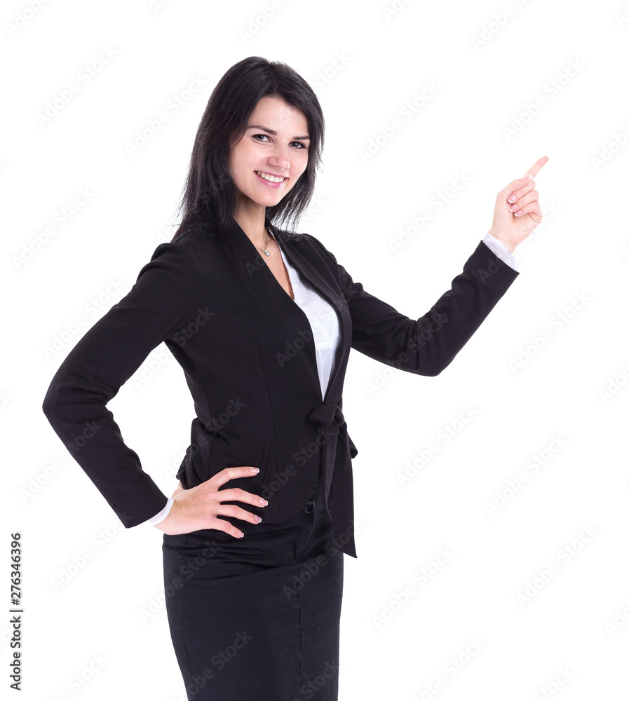 successful business woman pointing to copy space successful business woman pointing to copy space