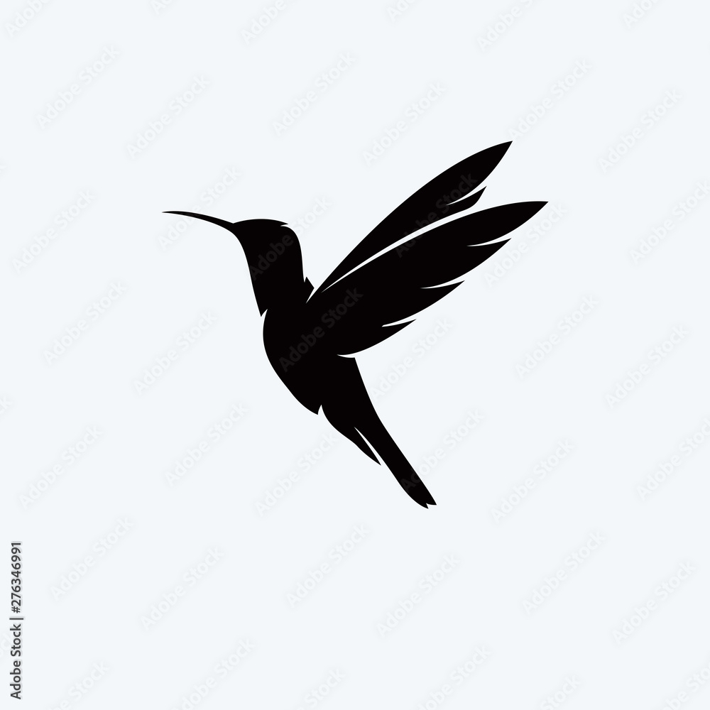 silhouette of hummingbird vector. humming, bird, vector, fly, wing ...