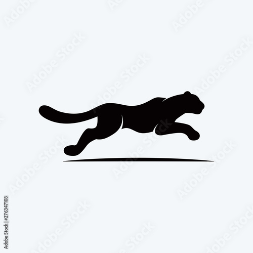 black panther on white background. Cheetah logo