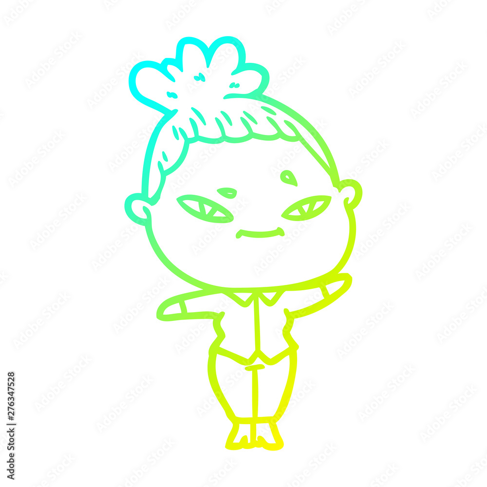 cold gradient line drawing cartoon woman cold gradient line drawing cartoon woman