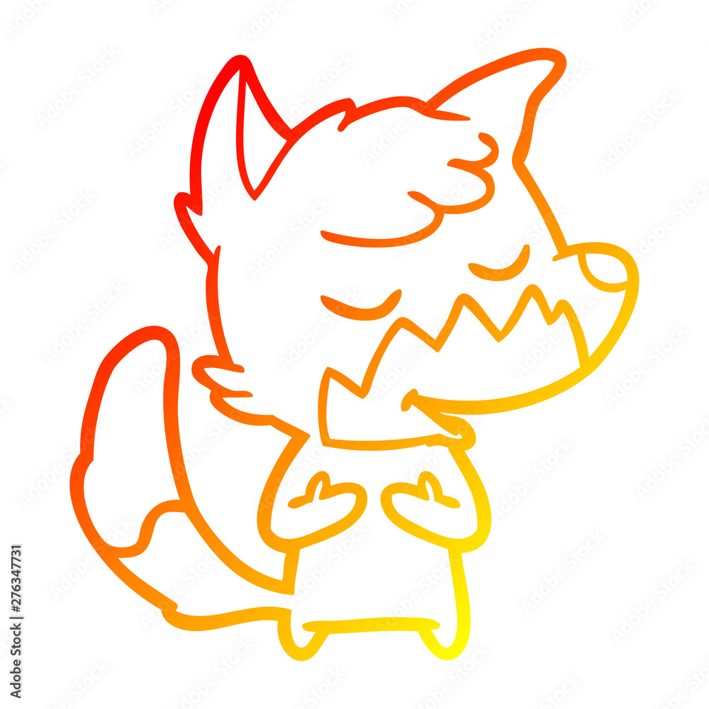 warm gradient line drawing friendly cartoon fox warm gradient line drawing friendly cartoon fox