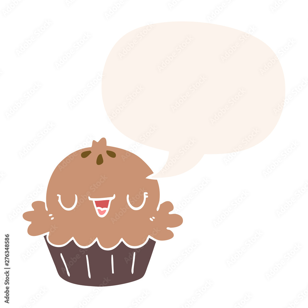 cute cartoon pie and speech bubble in retro style cute cartoon pie and speech bubble in retro style