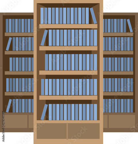 library bookshelf with full bookshelves