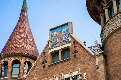 Photography BARCELONA, SPAIN - April, 2019: View of Diagonal avenue and The Punxes house in Barcelona