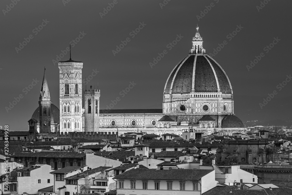 Fototapeta premium Beautiful view on old town of amazing Florence city and the Cathedral Santa Maria dl Fiore (Duomo), Florence, Italy