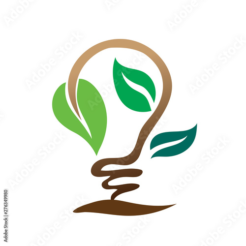 Smart plant light bulb logo design inspiration