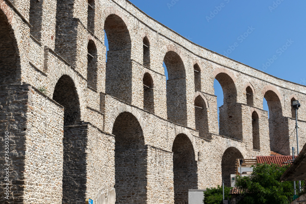 Old aqueduct in city of Kavala, Greece