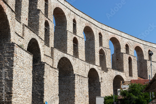 Old aqueduct in city of Kavala, Greece