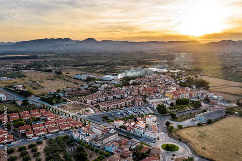 top view of Vinyols i Archs village at Tarragona