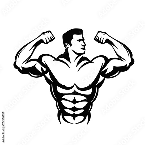 Human muscle athlete gym fitness logo design inspiration