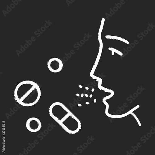 Drug allergies chalk icon