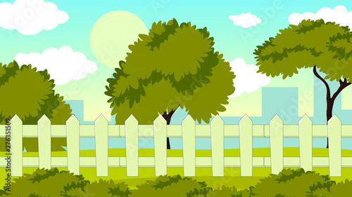 green landscape with trees