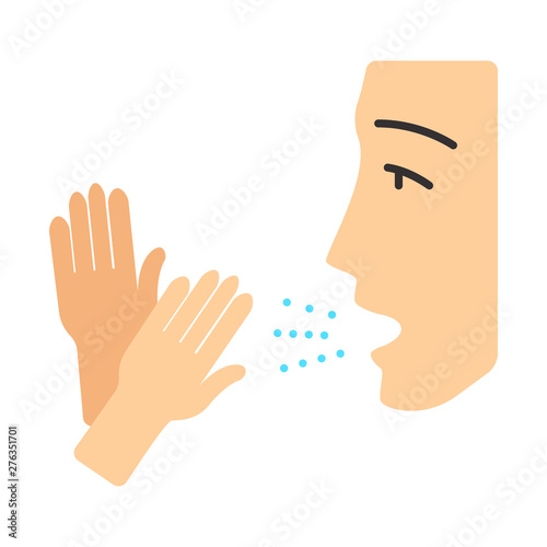 Latex allergy flat design long shadow color icon