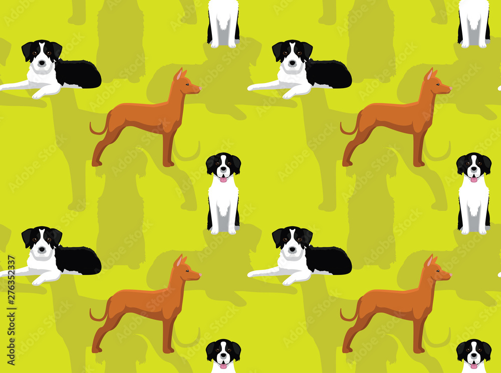 Dog Mucuchies Cartoon Seamless Wallpaper