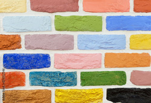 Tableau sur toile Ingenious colourful brick wall background