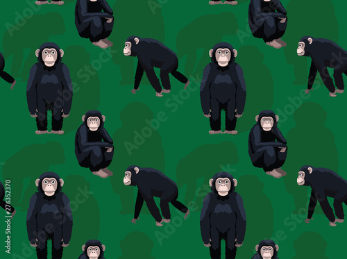 Ape Chimpanzee Cartoon Seamless Wallpaper