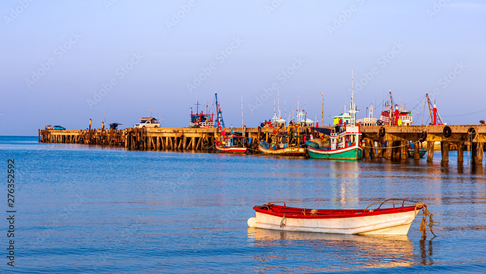 Fototapeta premium Fishermen's Pier in Thailand countryside