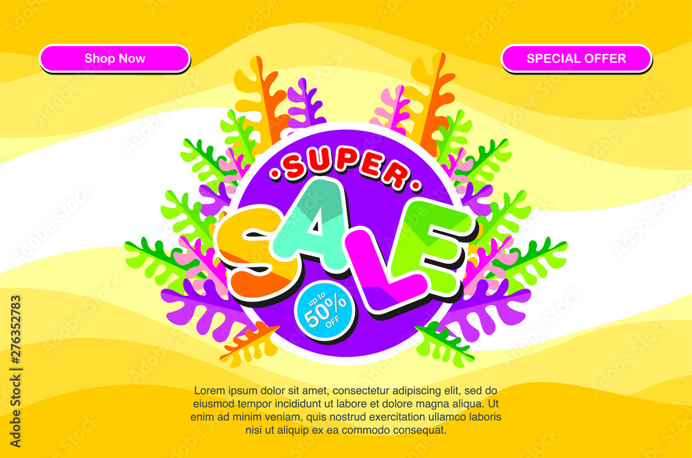 Sale banner template design. Vector illustration.EPS 10