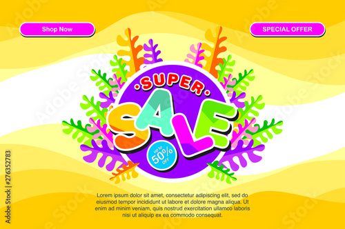 Sale banner template design. Vector illustration.EPS 10