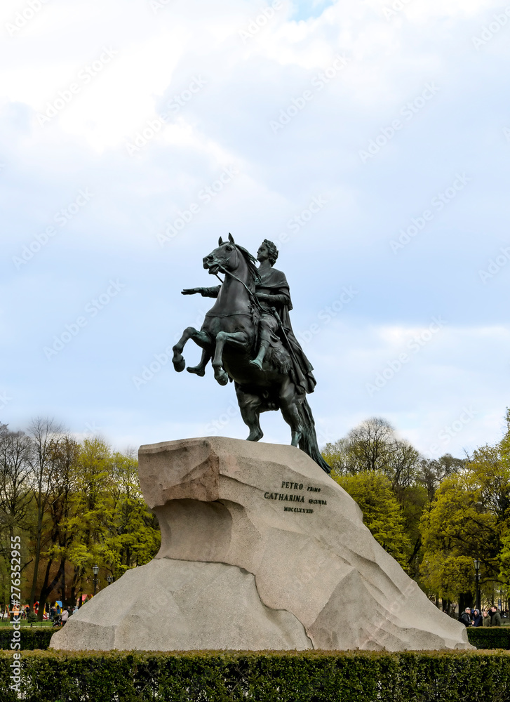 RUSSIA, SAINT-PETERSBURG - May 4, 2019: Peter I monument Saint-petersburg, Russia