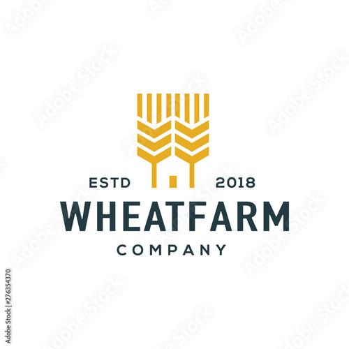 Wheat logo design vector.