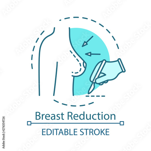 Breast reduction concept icon
