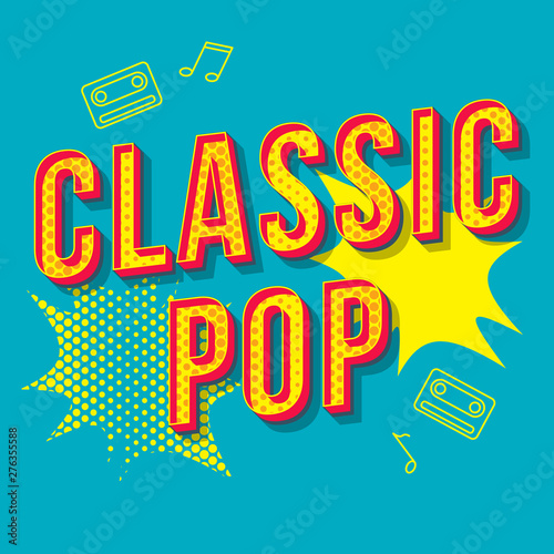 Classic pop vintage 3d vector lettering. Retro bold font, typeface. Pop art  stylized text. Old school style letters. 90s, 80s poster, banner, t shirt  typography design. Turquoise color background Stock Vector