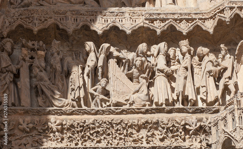 Canvas-taulu Final Judgment scene of Paradise at Leon Cathedral, Spain