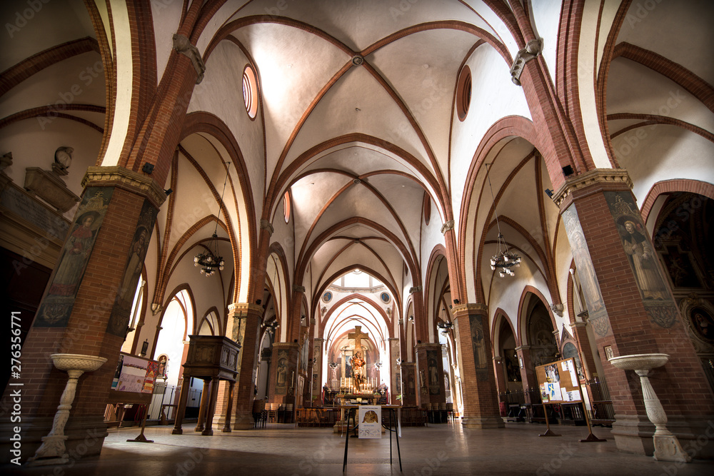 interior of catholic church of sant giovanni in Bologna Italy