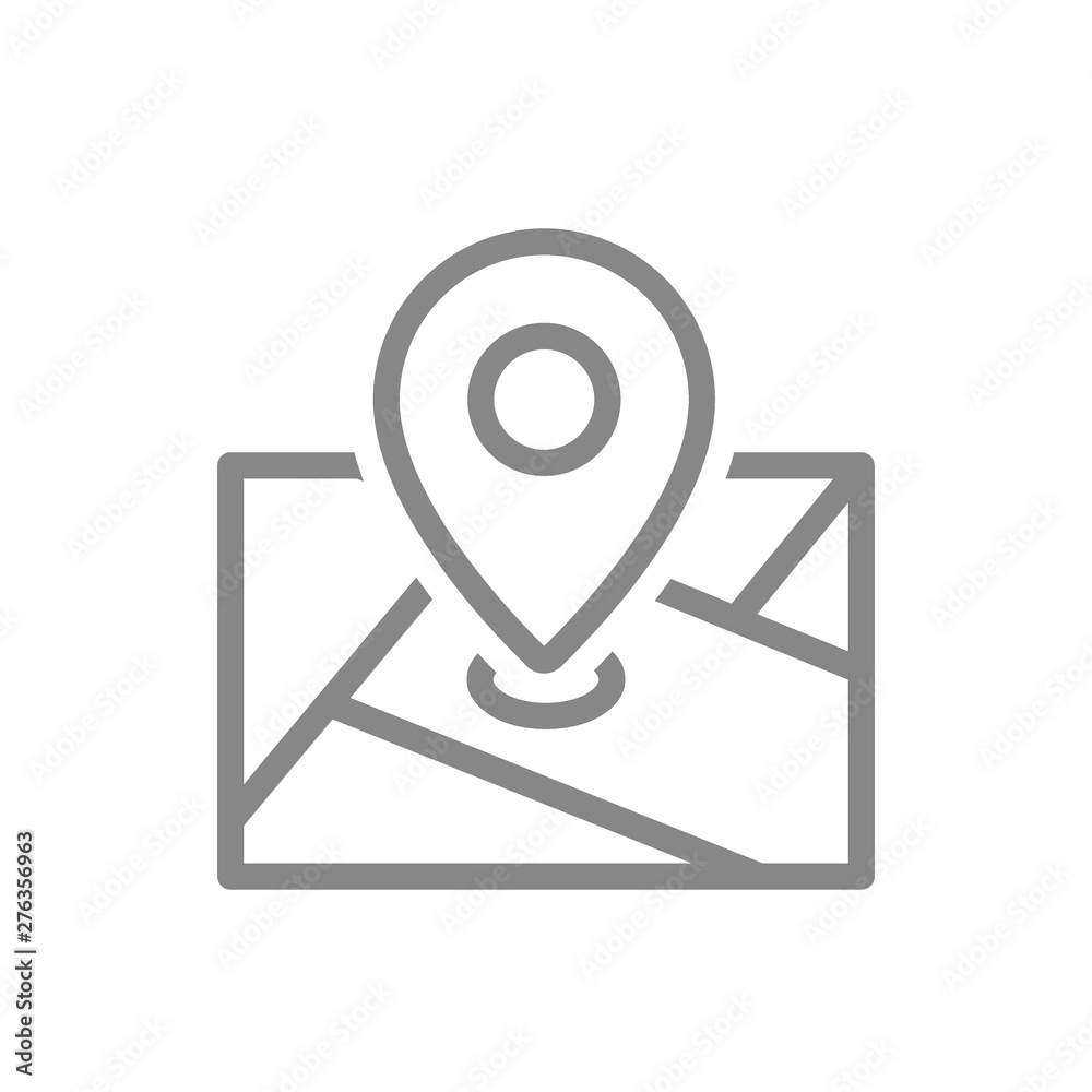 Map navigation line icon. Location pin symbol and sign Map navigation line icon. Location pin symbol and sign