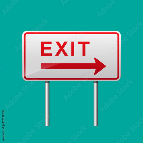 Exit sign on freeway vector illustration.