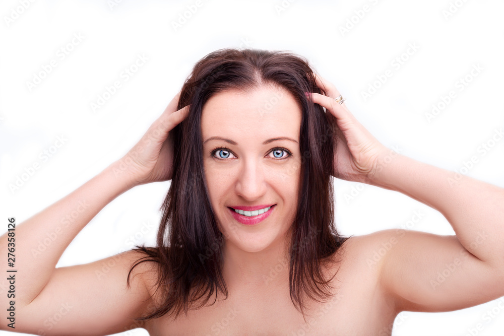 A portrait of beautiful face with beautiful eyes - isolated on white. A portrait of beautiful face with beautiful eyes - isolated on white.