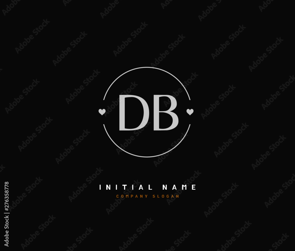 D B DB Beauty vector initial logo, handwriting logo of initial signature, wedding, fashion, jewerly, boutique, floral and botanical with creative template for any company or business. D B DB Beauty vector initial logo, handwriting logo of initial signature, wedding, fashion, jewerly, boutique, floral and botanical with creative template for any company or business.