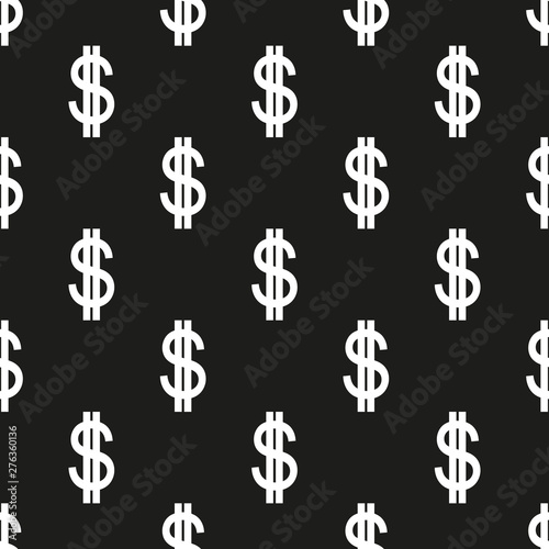 White Dollar sign. Seamless...